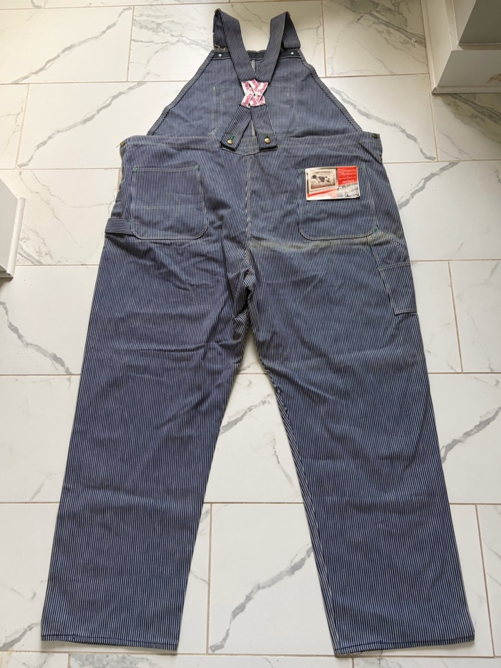 Vintage 1950s 50s Pointer Brand Hickory Stripes Overalls Deadstock NWT Denim